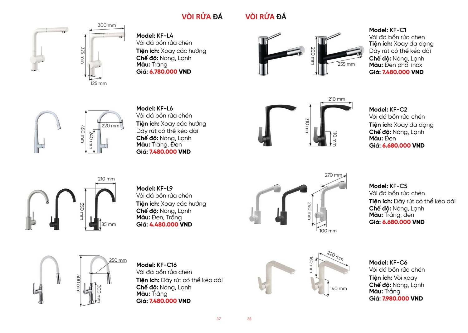 Chậu rửa chén và Vòi rửa chén KAFF Bảng giá và Catalogue mới nhất 2024 /Page 19